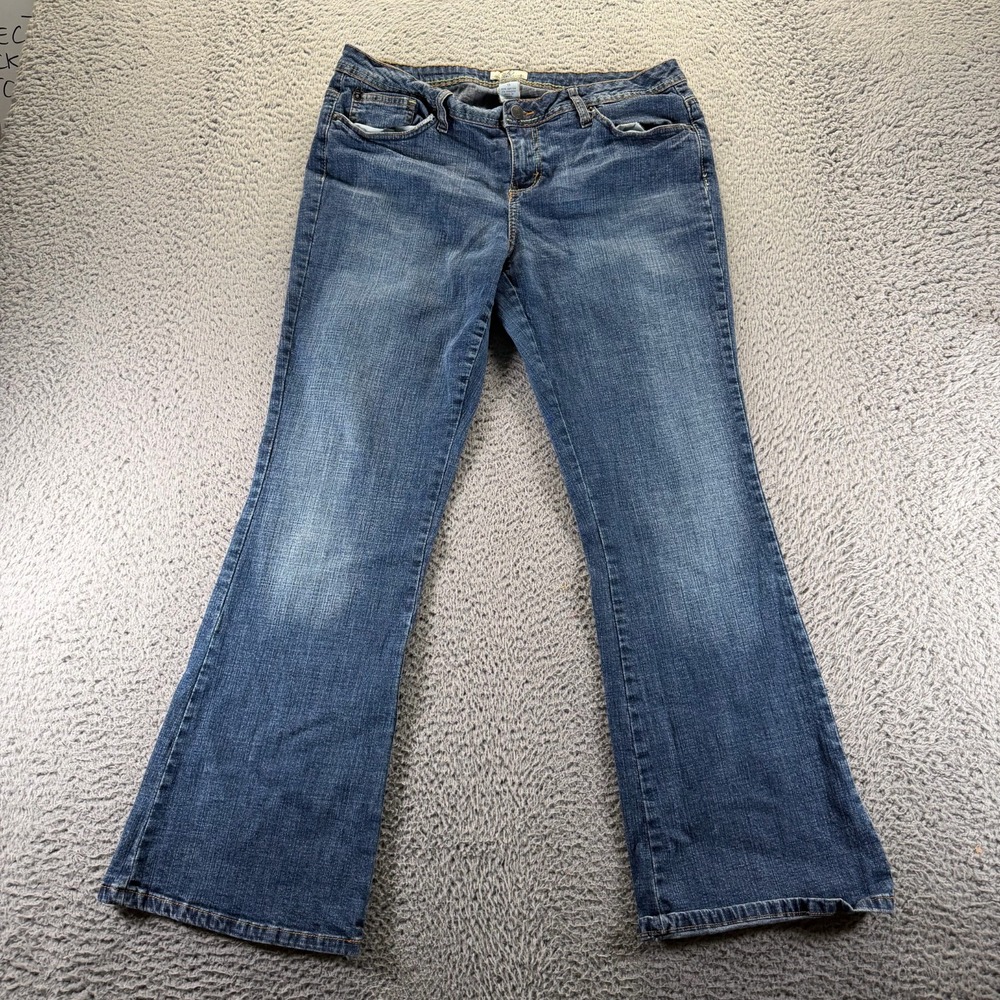 SO Jeans Womens 13 Blue Cotton‎ Denim Bootcut Leg Curvy Faded Stretch Workwear